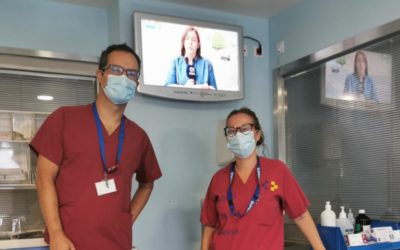 Ya están en funcionamiento los 32 televisores que Rotary donó a las UVI del Hospital de La Candelaria