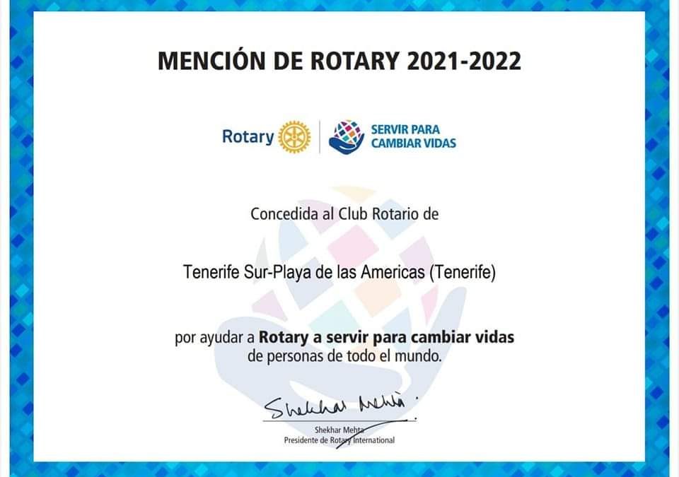 Máxima distinción de Rotary Internacional al club Rotario del Sur de Tenerife