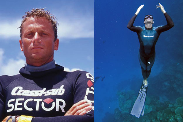 Conferencia de los campeones de mundo de apnea Pelizzari y Hanquet