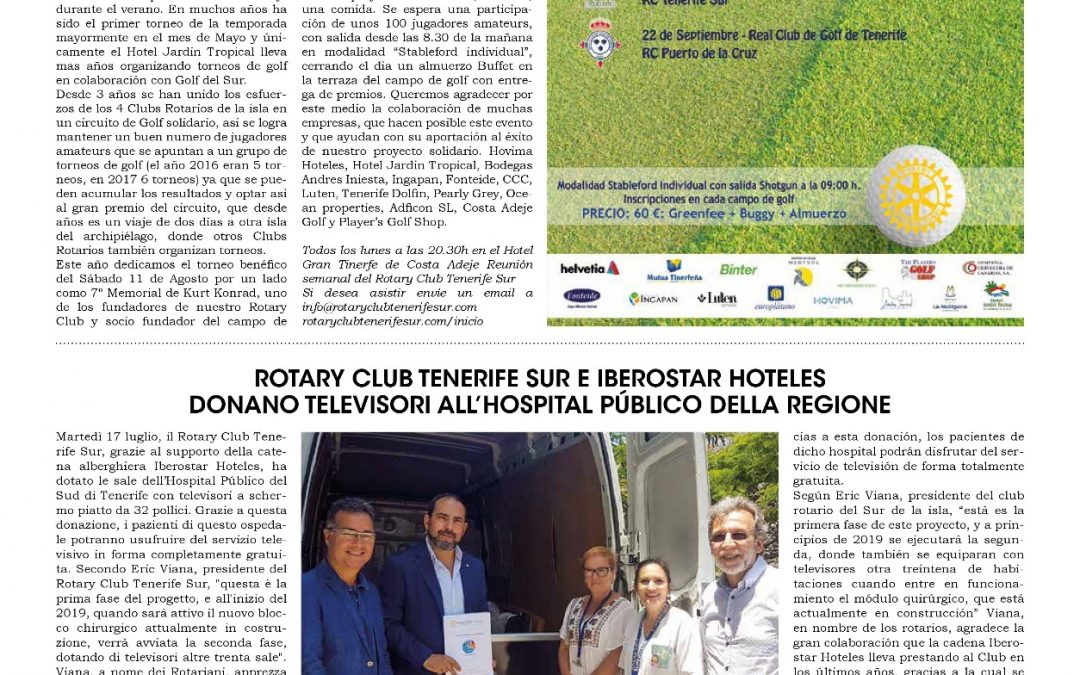 Vivi Tenerife – Torneo de Golf y entrega de televisores a Hospital