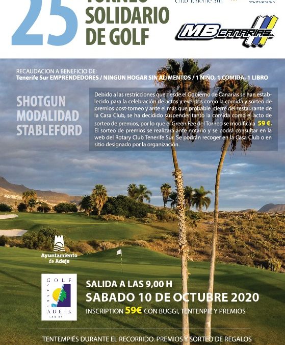 25 TORNEO SOLIDARIO DE GOLF ROTARY CLUB TENERIFE SUR – MB CANARIAS