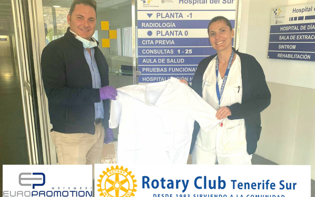 La empresa de uniformes Europromotion Canary a través del Rotary Club Tenerife Sur dona 33 uniformes al Hospital Público del Sur de Tenerife